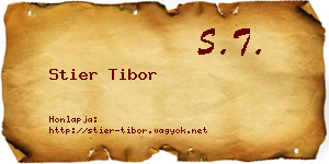 Stier Tibor névjegykártya