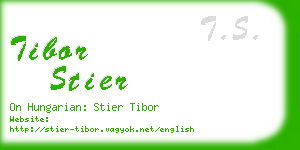 tibor stier business card